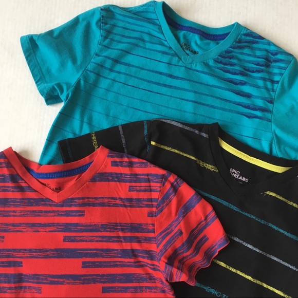 3 Epic Threads Boys’ V-Neck Tees - Picture 2 of 6